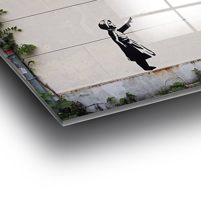 Wallity Cuadro Decorativo de Cristal Templado Banksy 70 x 100 cm